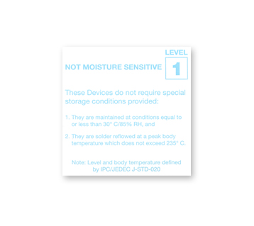 Etikette - NOT MOISTURE SENSITIVE